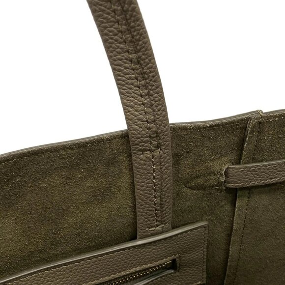 Auth CELINE Cabas Phantom Small With Belt - Gray Beige Soft grained calfskin - Picture 11 of 15